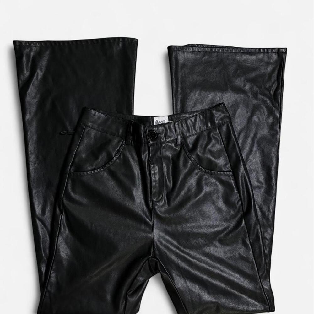 Princess Polly Black Faux Leather Pants - Size 2